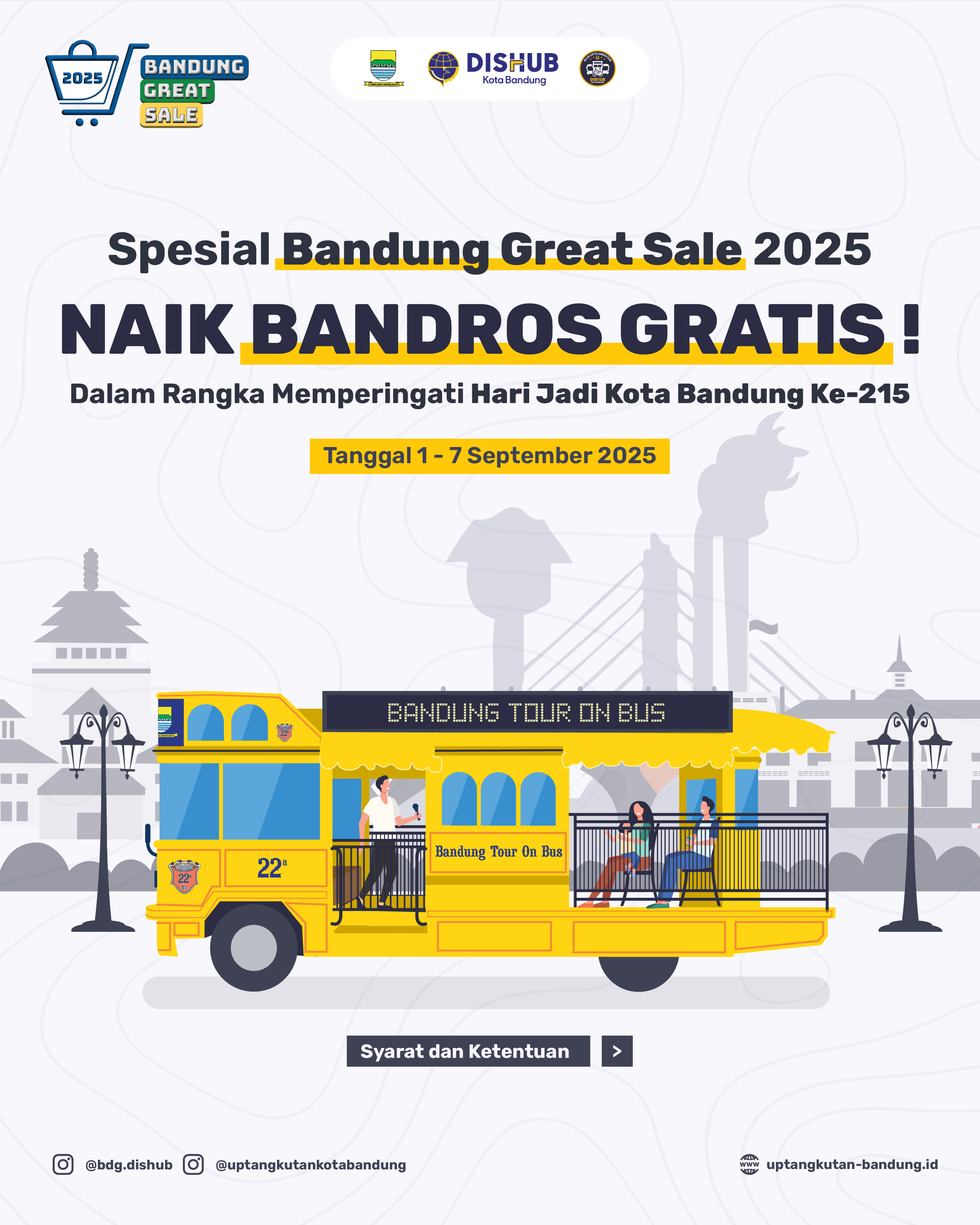 Gratis Naik Bandros Spesial Bandung Great Sale 2025, Meriahkan HJKB ke-215 🎉