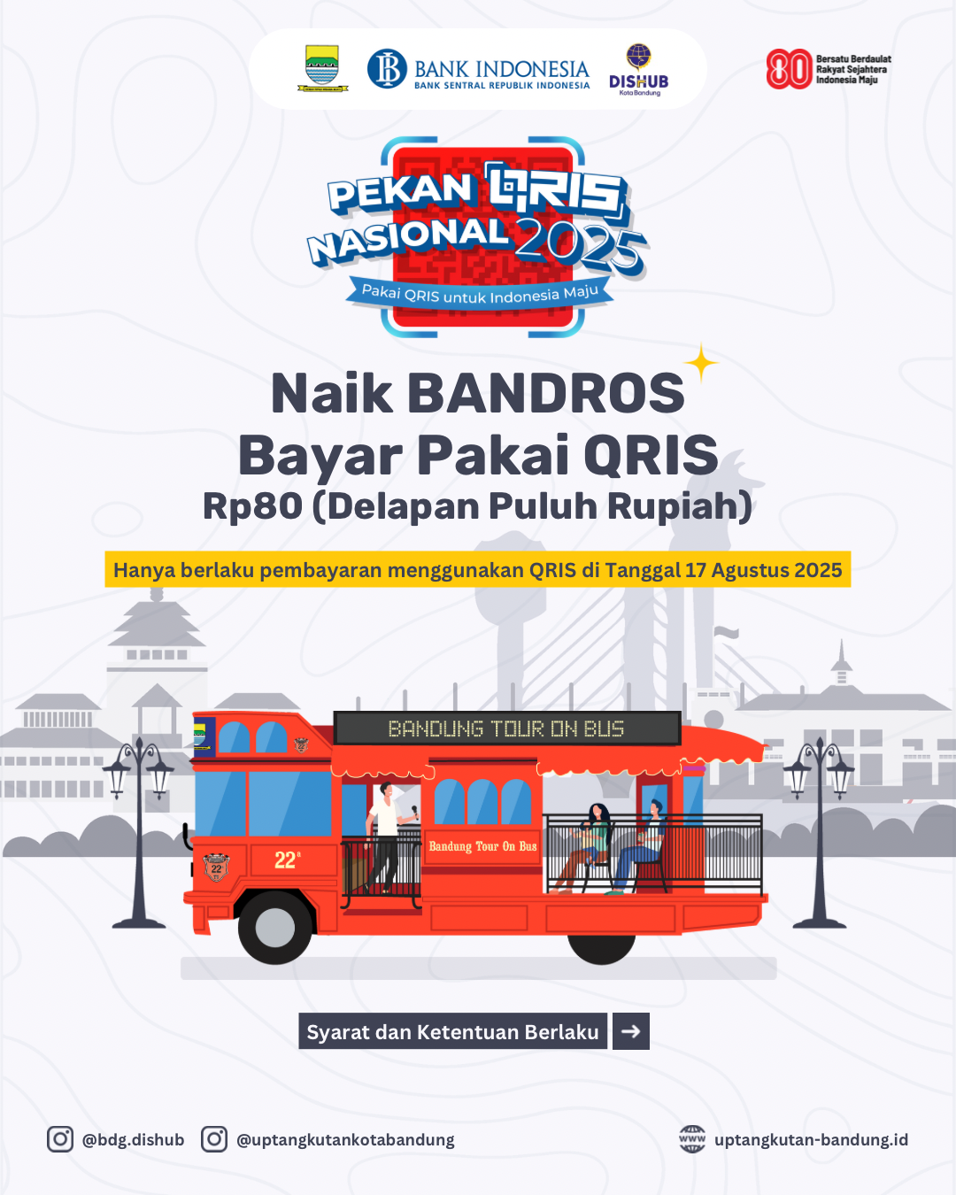 Pekan QRIS Nasional 2025 di Bandung: Naik Bandros Hanya Rp80 Spesial HUT RI ke-80