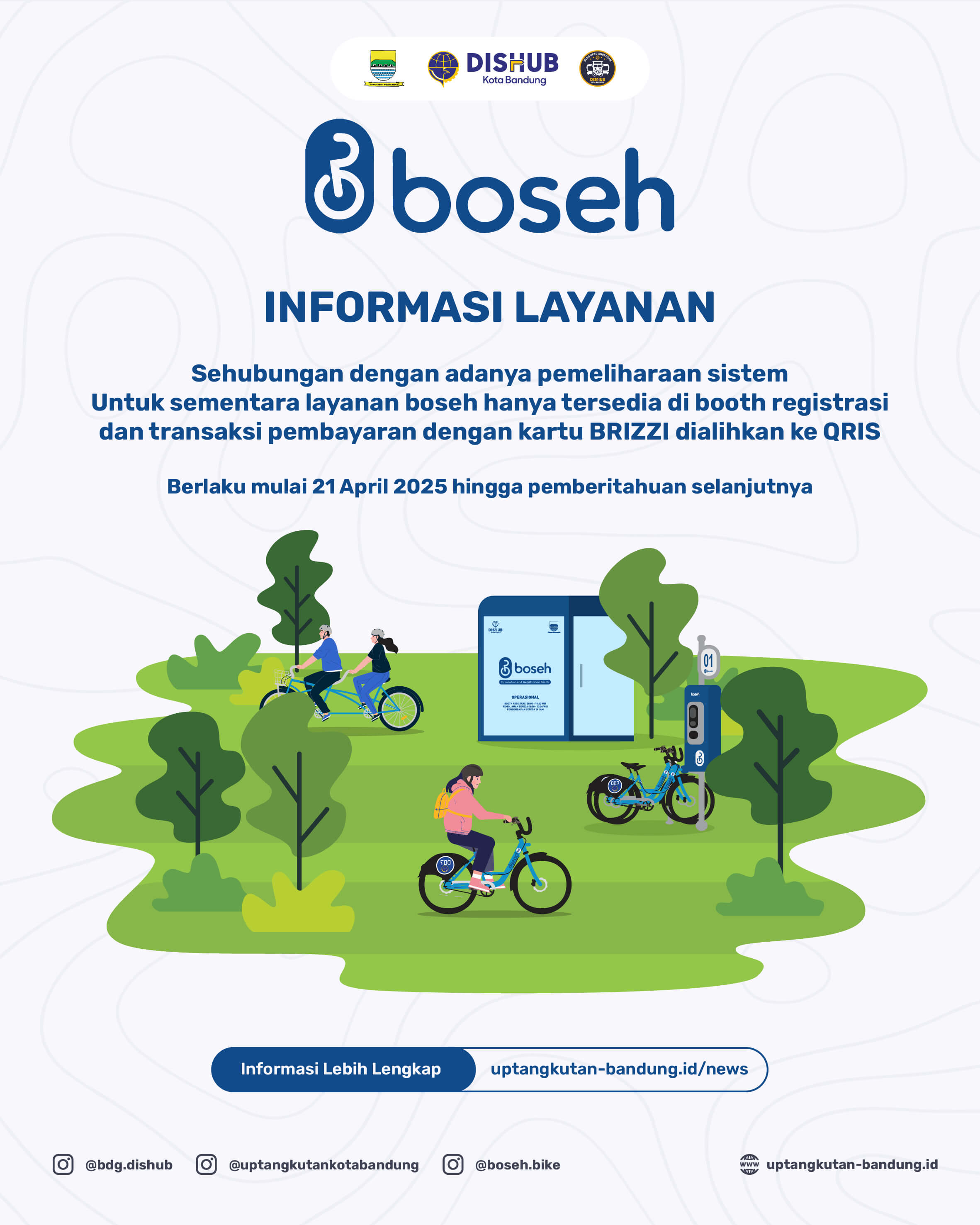 Layanan Boseh Bandung Hanya di Booth Registrasi Mulai 21 April 2025