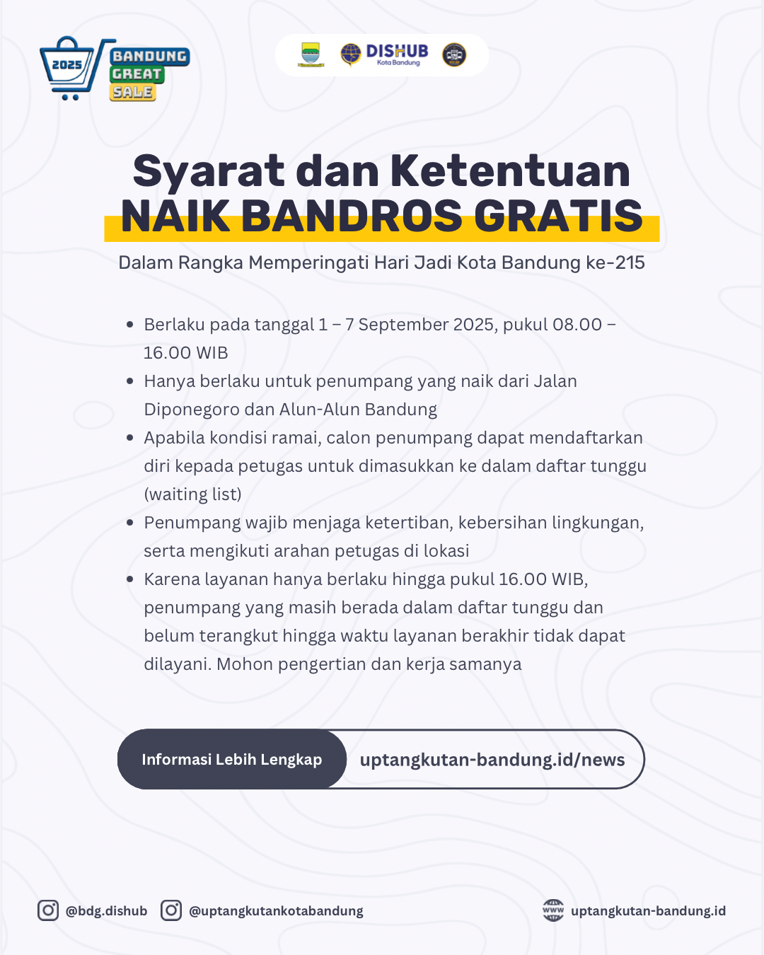 Gratis Naik Bandros Spesial Bandung Great Sale 2025, Meriahkan HJKB ke-215 🎉 slide 2